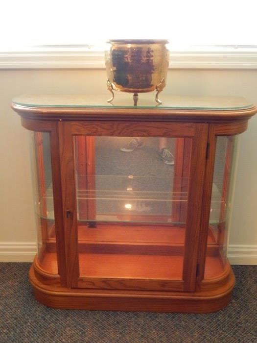 Pair of Lighted Curio Cabinets 