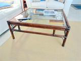 GLASS TOP AND BAMBOO FRAME/RATTAN