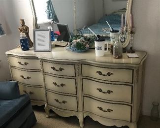 Bassett French Provincial dresser with mirror