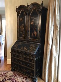 Maitland Smith Queen Anne style chinoiserie bureau secretaire