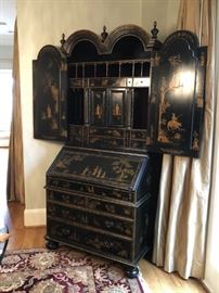 Maitland Smith Queen Anne style chinoiserie bureau secretaire