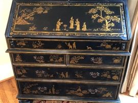 Maitland Smith Queen Anne style chinoiserie bureau secretaire