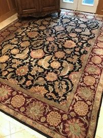 Persian-inspired hand-knotted wool carpet