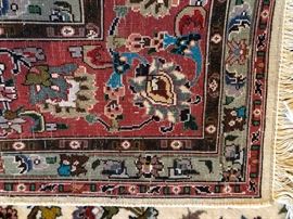 Persian Tabriz hand-knotted wool/silk rug