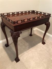 Couneill Chippendale style flame mahogany tea table