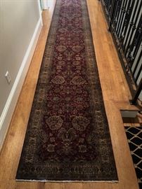 Persian inspired hand-knotted wool runner