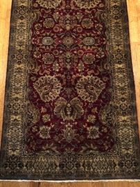 Persian inspired hand-knotted wool runner
