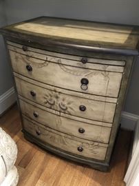 Painted bow-front chest