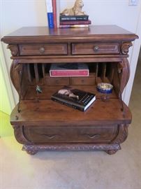 Bombe bureau secretaire with gilt decoration.