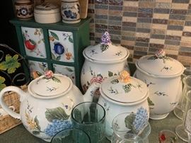 Princess House Canister Set and Tea Pot