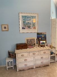 Pier One Imports white wicker bedroom set 