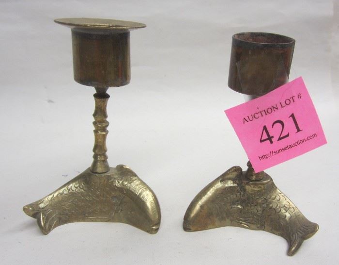 old brass candle sticks