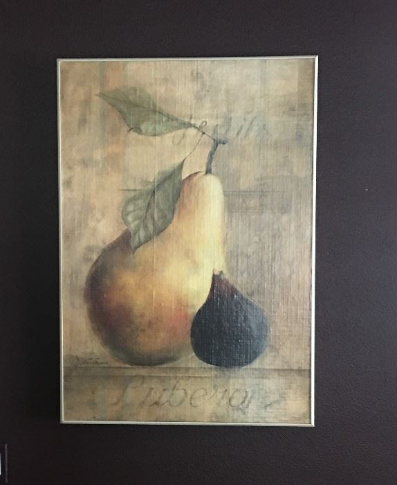 Art framed pear and fig