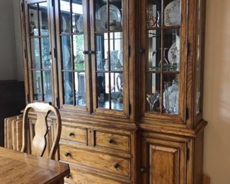 Thomasville lighted china cabinet - 73”W x 18”D x 84”H 