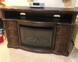 Electric fireplace and media entertainment mantle 