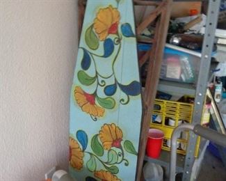 love this hand painted vintage wooden ironing board