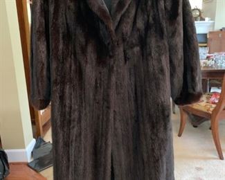 Top of the Line Gorgeous Full Length Mink Coat from one of the Nation's leading Furriers, Megaris-Crystal Furs of New York. This coat was recently given an informal appraisal by a top Furrier in Nashville who gave an opinion that the present value would be between 5k-6k.