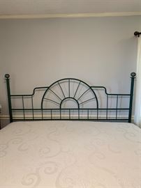 #1 bed king mattress set with memory foam $150.00
#2 bed king green metal head board with frame $75.00