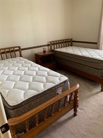 #7 twin bed frame with curve foot and head board $150 ea
#8 (2) diana pillow top twin mattress set $100 ea