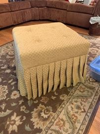 #15 tan button seat square stool 23 x17 $25.00