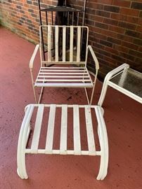 #31 white metal chair w stool $40.00