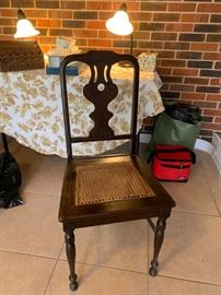 #38 odd cane seat dining chair $20.00