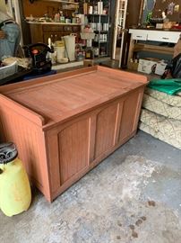 #40 wood storagebench for patio 48x25x26 $40.00