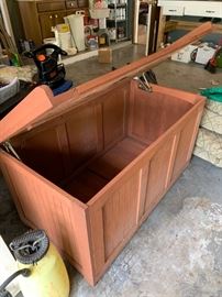 #40 wood storagebench for patio 48x25x26 $40.00