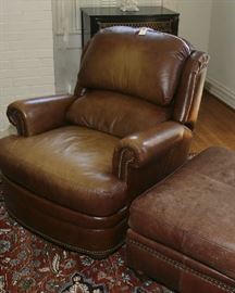 "Bradington Young" leather recliner and ottoman