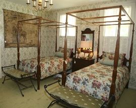 Pr. Twin Poster Beds Handmade by "IRION" to include mattress and springs