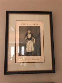 Framed french chef's print