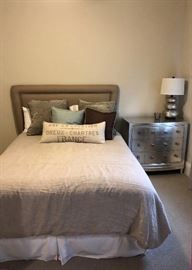 Headboard, chest and lamp of this picture are for sale. 