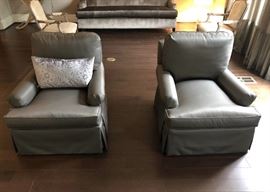 Pair of lounge chairs, silver color, excellent condition