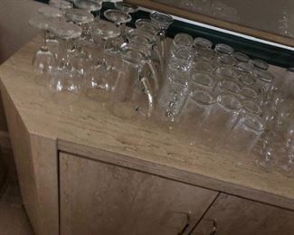 Assortment of wine, water, beer and  cordial glassware