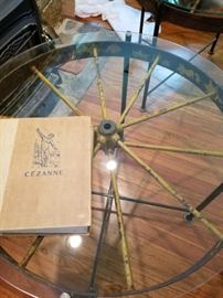 Pair of these Re-purposed Farm Wheel End Tables