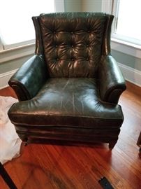 Dark Green Leather Chair