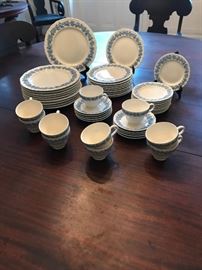 Wedgwood Queensware white w/ blue grapes.  Complete service for ten in perfect condition.