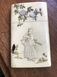 Charming late 19c Ivory Calling Card Case