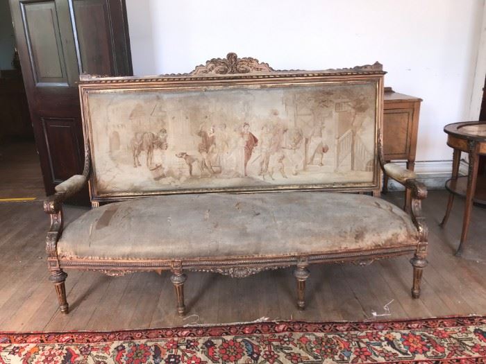  3rd quarter 19c French Second Empire Style sofa--One of a five part set