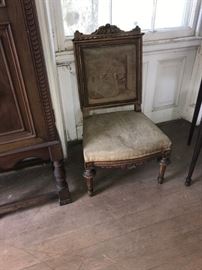 This chair rounds out the five piece late 19c French Second Empire Style suite