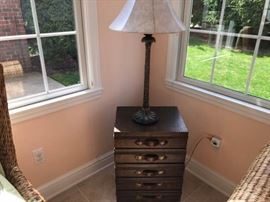 Suitcase Style Side Table and Lamp