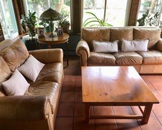 Pair leather sofas