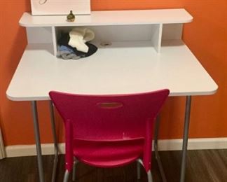 Desk and Pink Chair