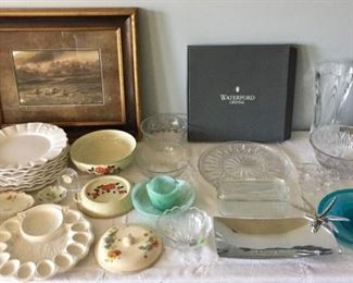 Waterford Crystal, Dishes and Framed Print