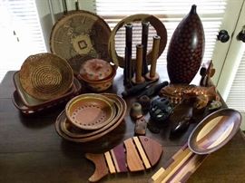 Rustic dishware, baskets and serving pieces