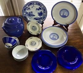 More blue dishware