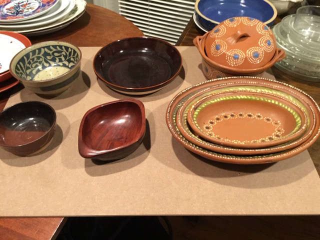 Mexican pottery and so many dishes!