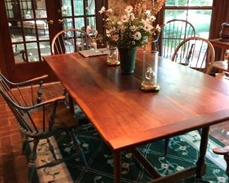 Bob Timberlake Farm Table 6- Windsor Bow back Chairs This Item Can Be Sold Early . Contact Eva 704-605-6368