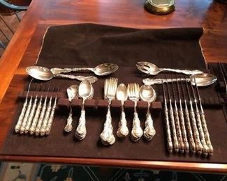 Large Set of Gorham Sterling  flatware Strasbourg pattern ( beautiful) in excellent condition (111) pieces        16 Dinner Knifes                                                                                           12 Butter Knifes                                                                                                                               12 Soups Spoons                                                                                     9-Serving                                                                                                          16 Spoons                                                                                                          8 Tablespoons                                                                                                16 Dinner Forks                                                                                            16 Salad  Forks                                                                           