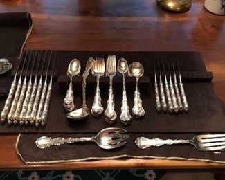 Large Set of Gorham Sterling  flatware Strasbourg pattern ( beautiful) in excellent condition (111) pieces